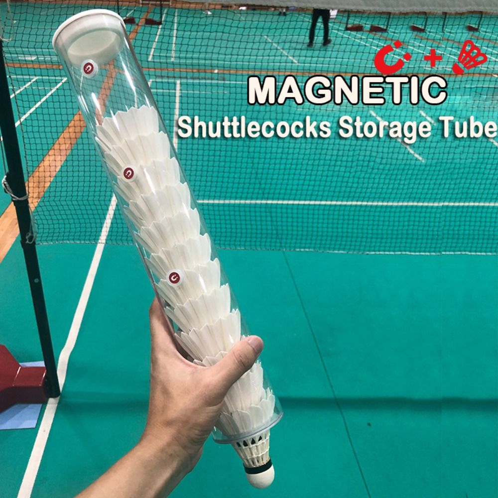 Badminton Youtube - Tubo de armazenamento de petecas magnéticas,